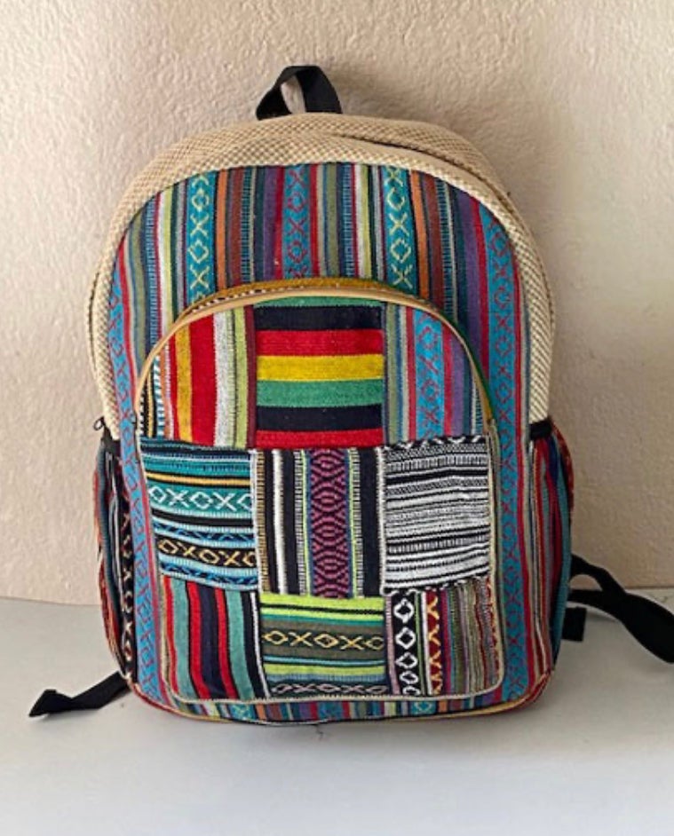 Patchwork backpack outlet